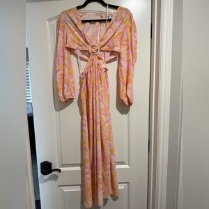 Miss Selfridge Pink and Peach Patterned Dress
